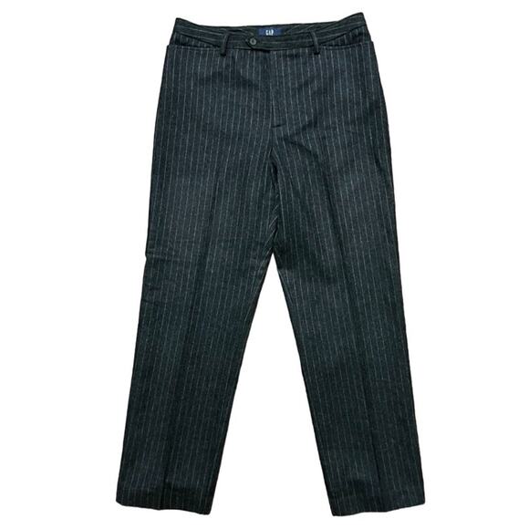 VTG GAP Wool Blend High Rise Straight Leg Pinstriped Pants in Charcoal SZ M - Picture 8 of 8